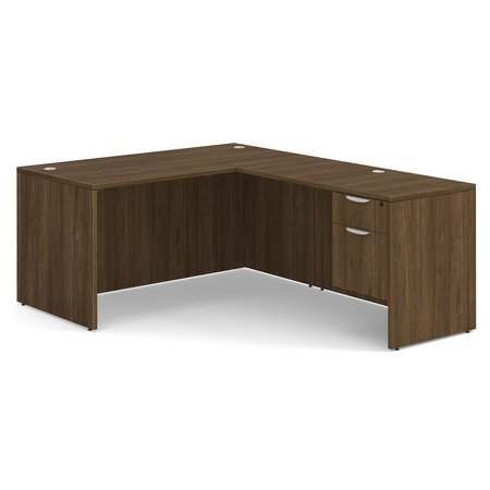 OFFICESOURCE OS Laminate Collection Single 3/4 Pedestal "L" Desk - 60" x 30" SGLHLPL103MW